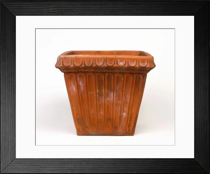 Framed Print : Decorative terra cotta pot
