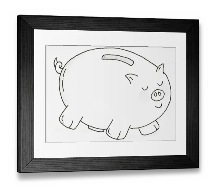 Framed Print : Piggy bank