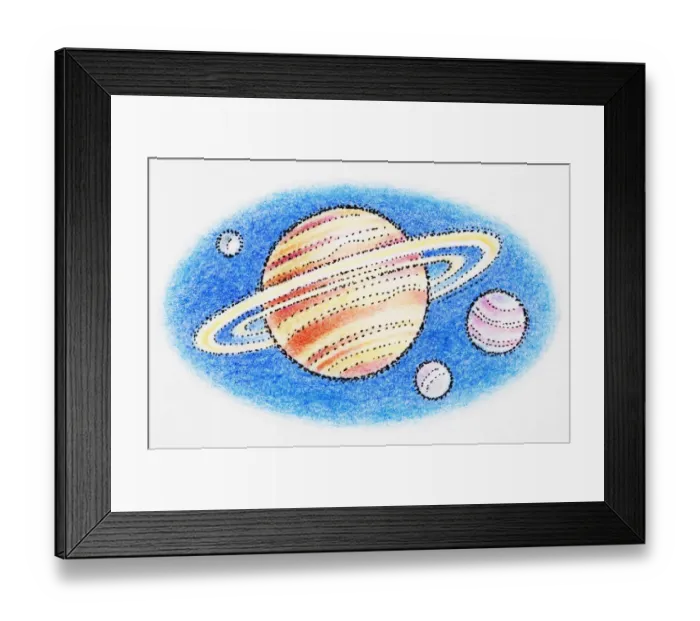 Framed Print : Planet with outer rings Framed Print : Planet with outer rings