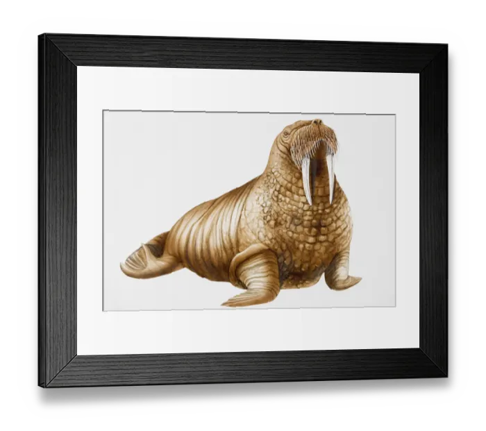 Framed Print : Walrus (Odobenus), oblique view Framed Print : Walrus (Odobenus), oblique view