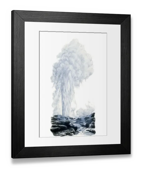 Framed Print : Eruption forming cloud above rocky landscape Framed Print : Eruption forming cloud above rocky landscape