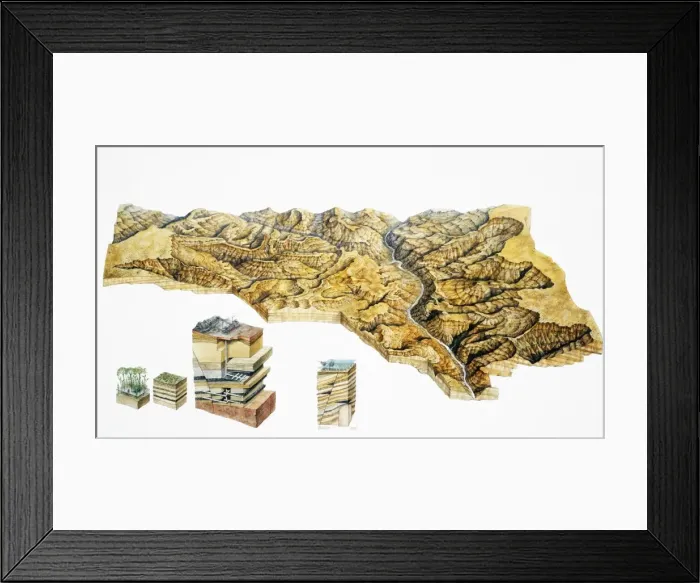 Framed Print : River meandering through canyon, elevated view Framed Print : River meandering through canyon, elevated view