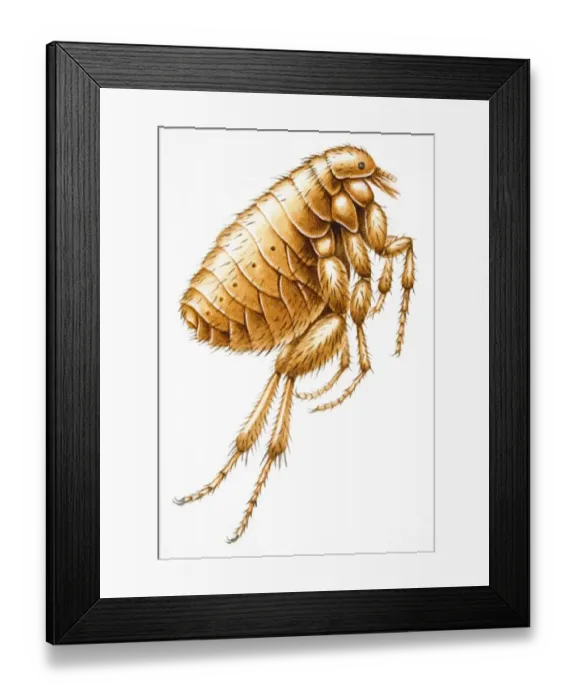 Framed Print : Flea (Siphonaptera), small wingless insect Framed Print : Flea (Siphonaptera), small wingless insect
