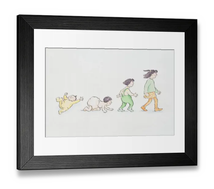 Framed Print : Four life stages of a human, from baby to teenager Framed Print : Four life stages of a human, from baby to teenager