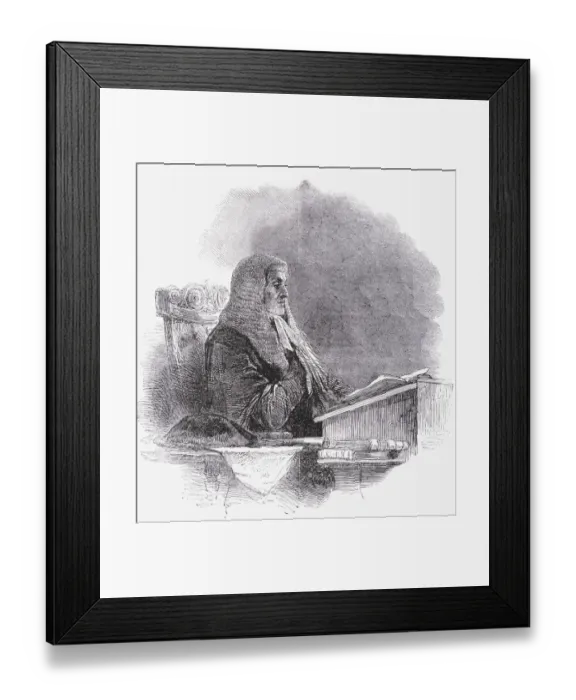 Framed Print : Solemn judge presiding over court Framed Print : Solemn judge presiding over court