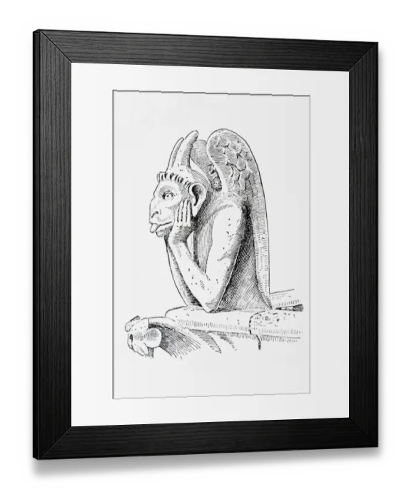 Framed Print : Gargoyle covering water spout Framed Print : Gargoyle covering water spout