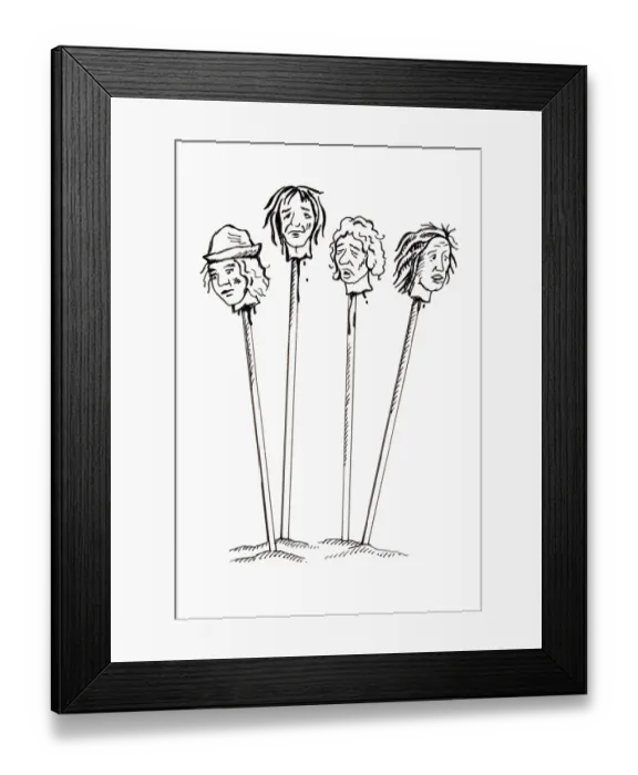 Framed Print : Four heads on pikes at Traitors Gate, Tower of London Framed Print : Four heads on pikes at Traitors Gate, Tower of London