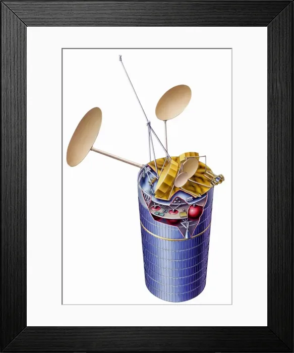 Framed Print : Cross-section diagram of satellite Framed Print : Cross-section diagram of satellite