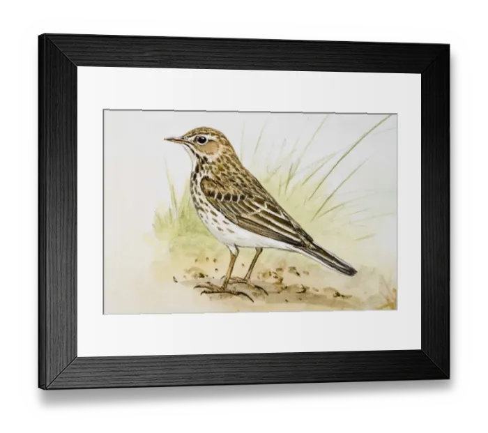 Framed Print : Song thrush (Turdus philomelos), standing, side view