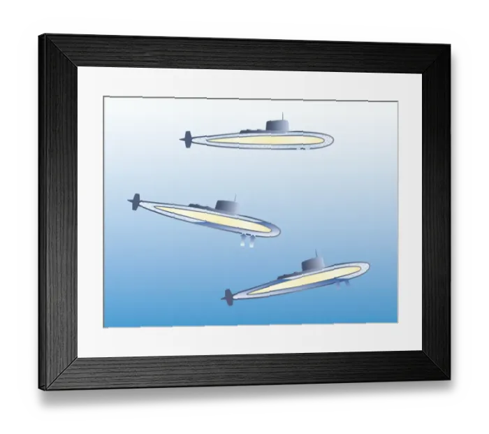 Framed Print : Illustration, diagram illustrating the function of ballast tanks on submarines Framed Print : Illustration, diagram illustrating the function of ballast tanks on submarines