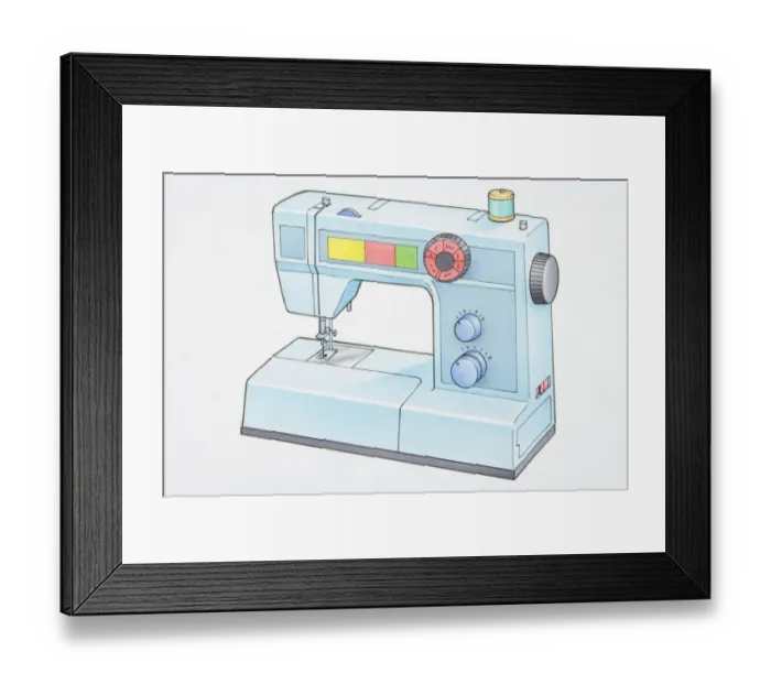 Framed Print : Illustration, electric sewing machine Framed Print : Illustration, electric sewing machine