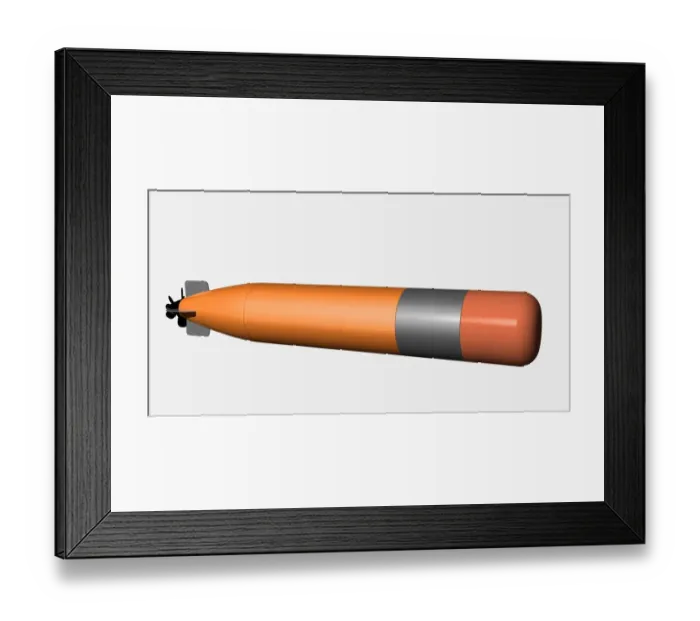 Framed Print : MK46 torpedo, digital illustration Framed Print : MK46 torpedo, digital illustration