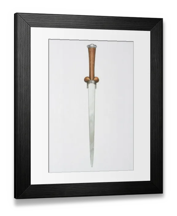 Framed Print : Illustration, short sword with brown hilt Framed Print : Illustration, short sword with brown hilt