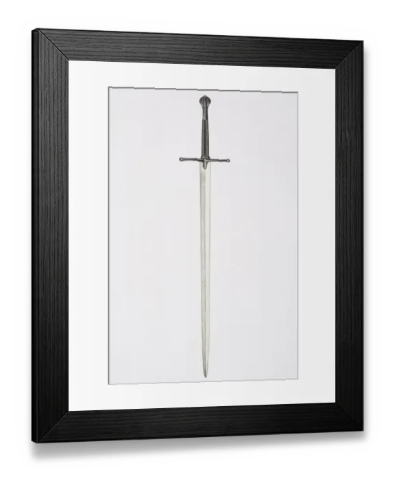 Framed Print : Illustration, sword with black hilt Framed Print : Illustration, sword with black hilt