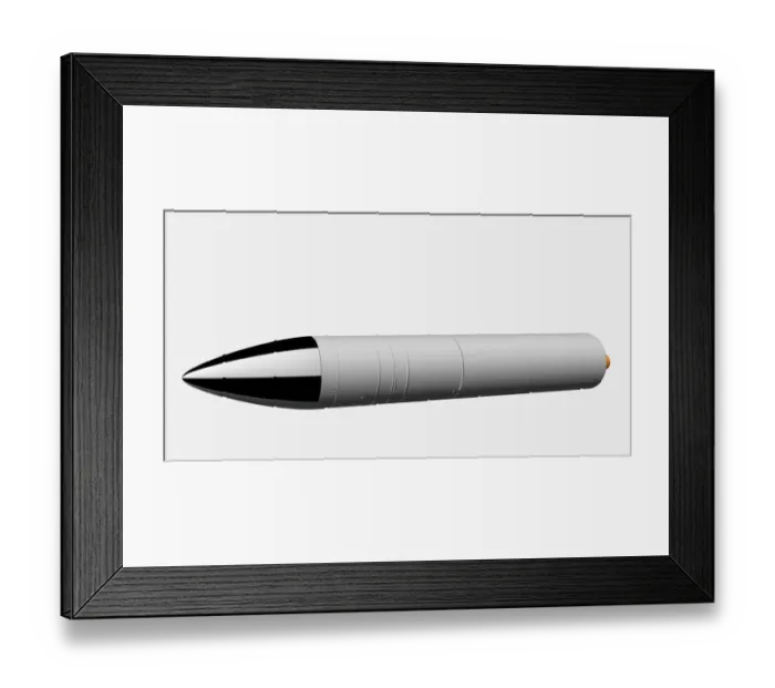 Framed Print : Polaris A3 American nuclear missile, digital illustration