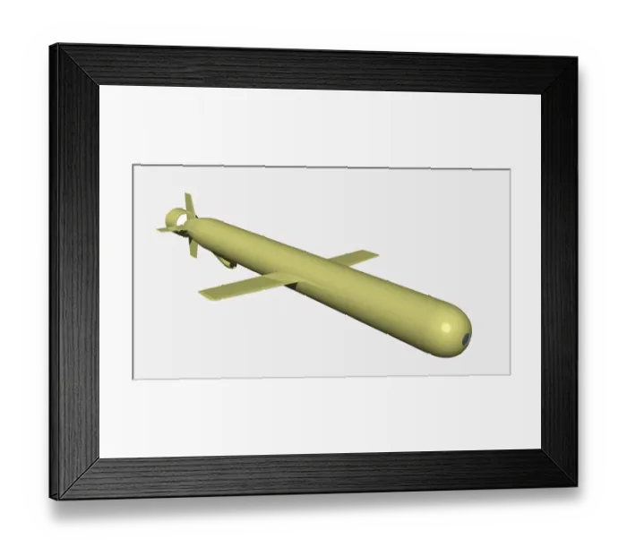 Framed Print : BGM-109 Tomahawk cruise missile, digital illustration Framed Print : BGM-109 Tomahawk cruise missile, digital illustration