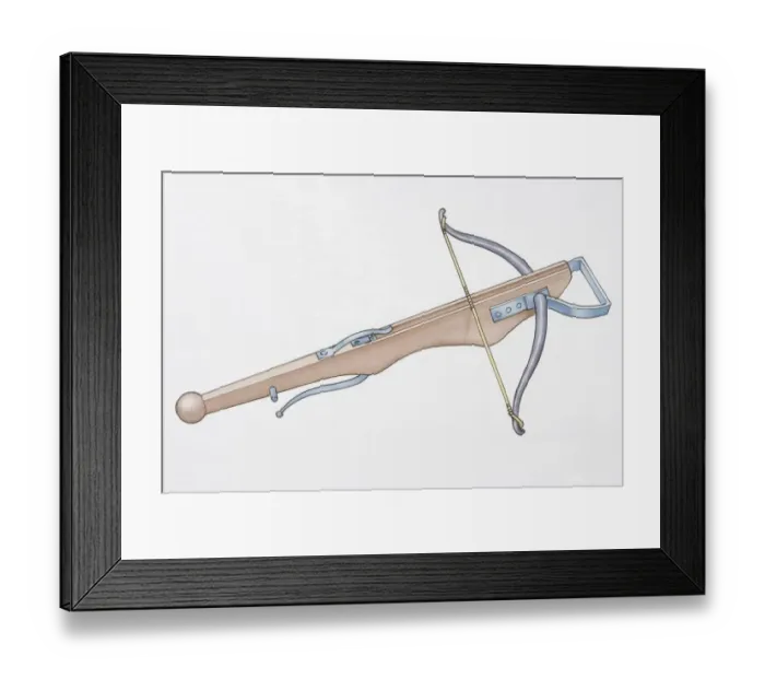 Framed Print : Illustration, crossbow Framed Print : Illustration, crossbow