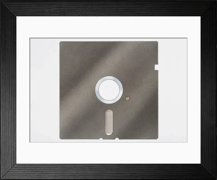 Framed Print : Illustration, black diskette Framed Print : Illustration, black diskette