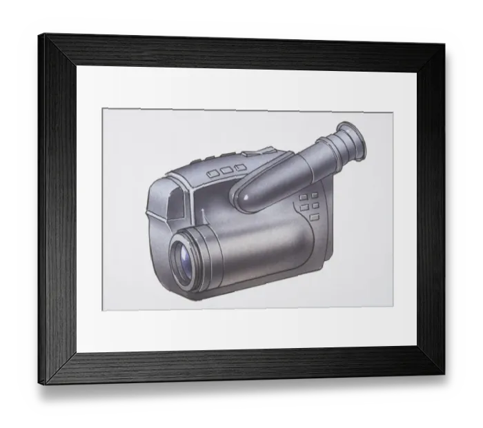 Framed Print : Illustration, video camera Framed Print : Illustration, video camera
