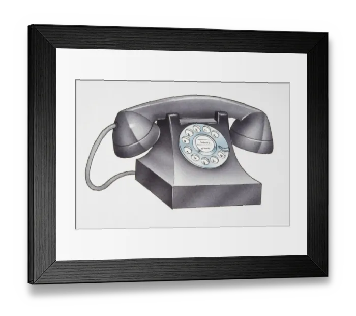 Framed Print : Illustration, rotary dial telephone Framed Print : Illustration, rotary dial telephone