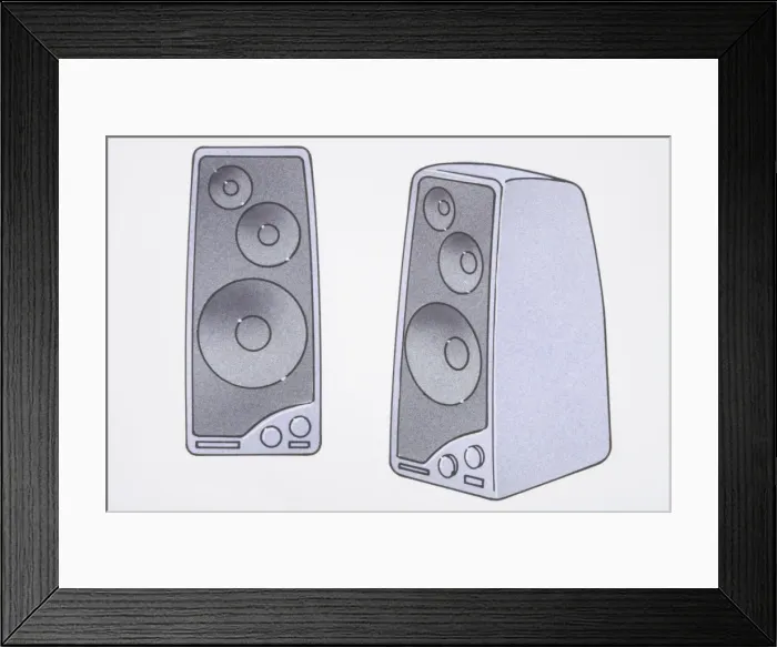 Framed Print : Illustration, two speakers Framed Print : Illustration, two speakers