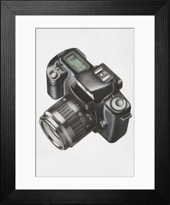 Framed Print : Illustration, camera with display of photos taken, titled view Framed Print : Illustration, camera with display of photos taken, titled view