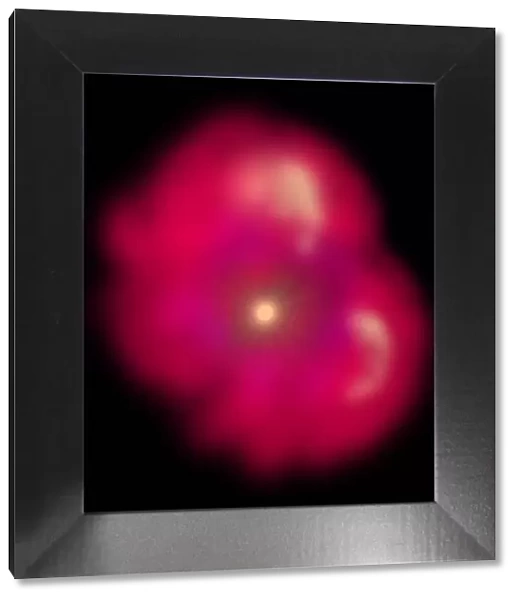 Proto star, plasma, forming into planetary bodies, digital illustration