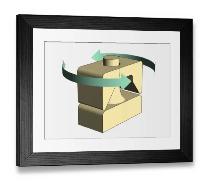 Framed Print : Illustration, pivot joint, arrows indicating possible directions of movement Framed Print : Illustration, pivot joint, arrows indicating possible directions of movement