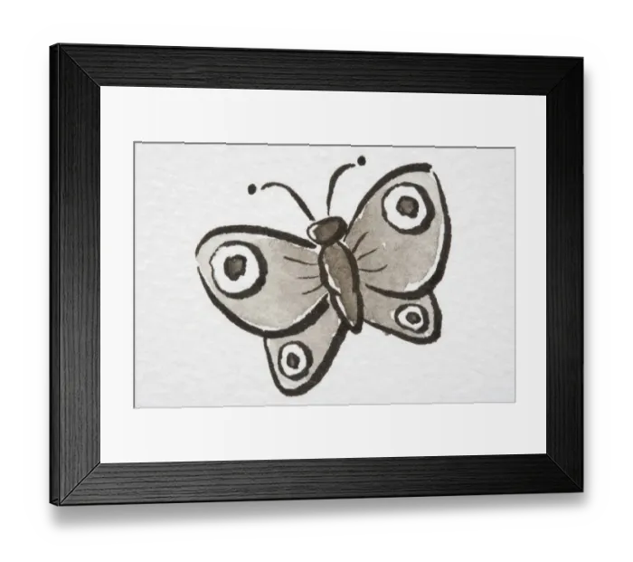 Framed Print : Illustration, Butterfly with eyespots on wings Framed Print : Illustration, Butterfly with eyespots on wings