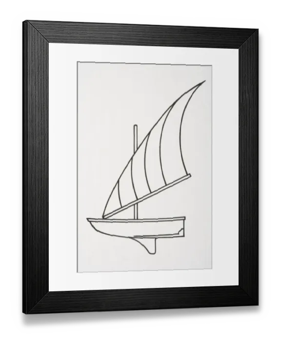 Framed Print : Sailing boat, side view Framed Print : Sailing boat, side view