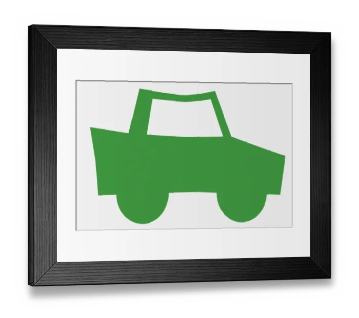 Framed Print : Green car, side view Framed Print : Green car, side view