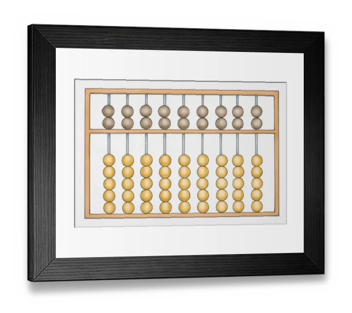 Framed Print : Abacus with brown and yellow balls Framed Print : Abacus with brown and yellow balls