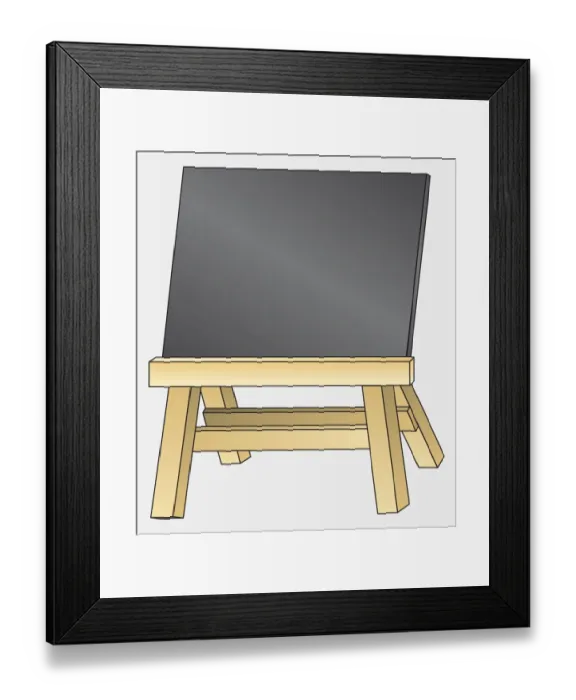 Framed Print : Black board on stand Framed Print : Black board on stand