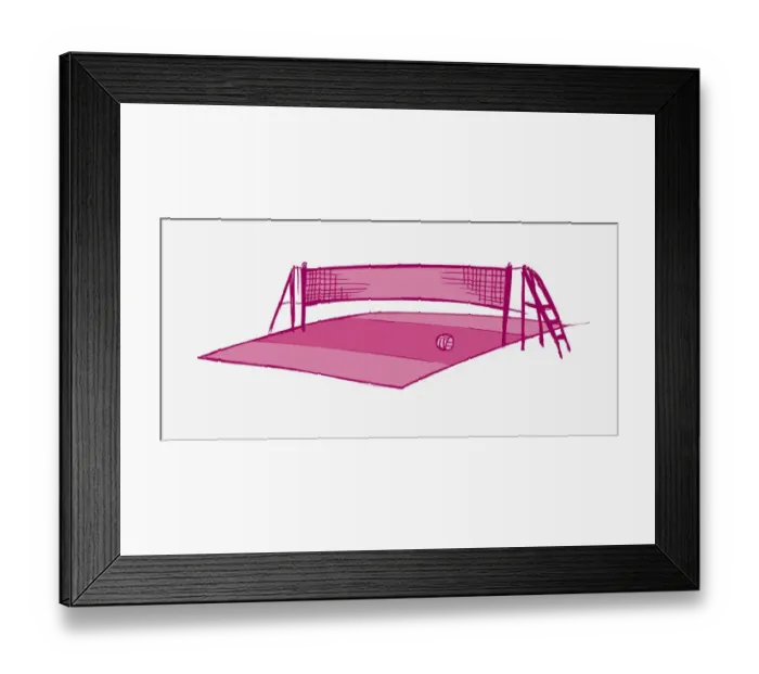 Framed Print : Volleyball pitch with net and ball Framed Print : Volleyball pitch with net and ball