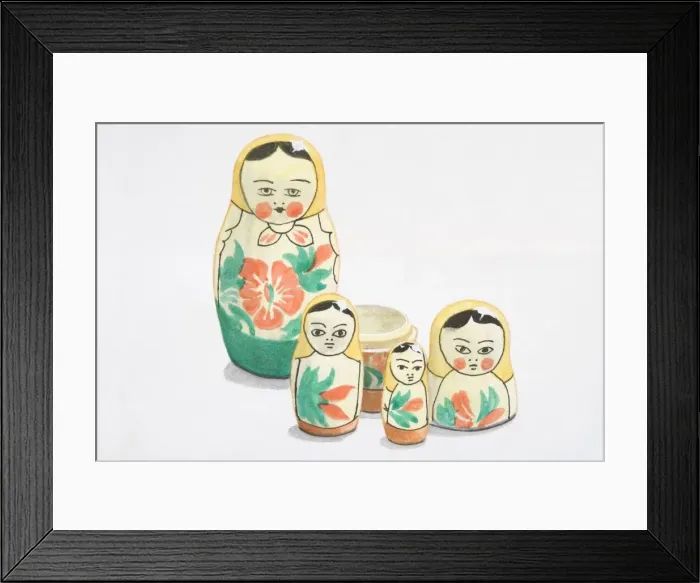 Framed Print : Matryoshkas, Russian nesting dolls, partly disassembled Framed Print : Matryoshkas, Russian nesting dolls, partly disassembled