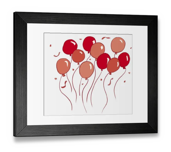 Framed Print : Ten red balloons on strings Framed Print : Ten red balloons on strings