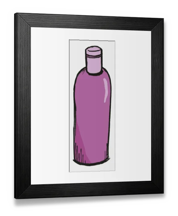 Framed Print : Tall purple bottle with closed top Framed Print : Tall purple bottle with closed top