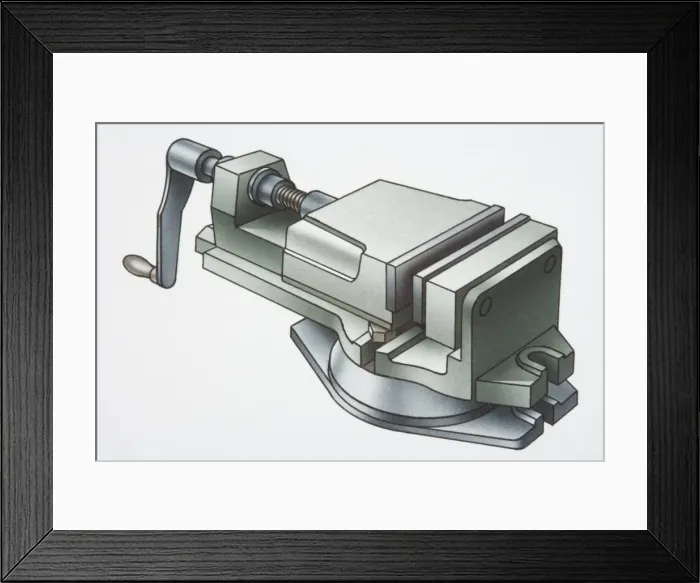 Framed Print : Metal clamp or vice Framed Print : Metal clamp or vice