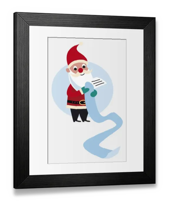 Framed Print : Santa Claus with a long wish list Framed Print : Santa Claus with a long wish list