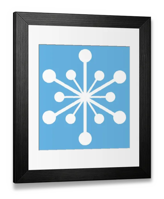 Framed Print : Snowflake on blue background Framed Print : Snowflake on blue background