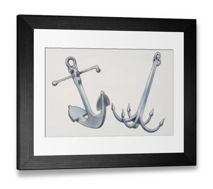 Framed Print : Two metal anchors Framed Print : Two metal anchors