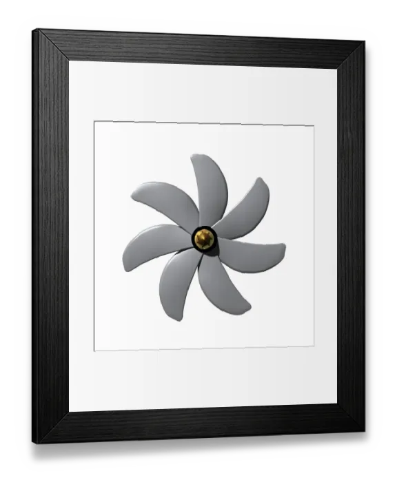 Framed Print : Grey propeller with seven blades