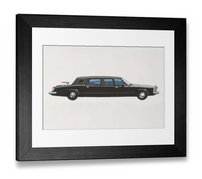 Framed Print : Black stretch limousine Framed Print : Black stretch limousine
