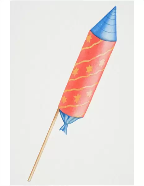 Firework rocket on stick