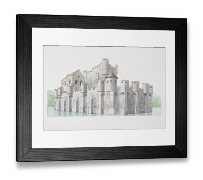 Framed Print : Belgium, Ghent, Gravensteen, Counts of Flanders watercastle Framed Print : Belgium, Ghent, Gravensteen, Counts of Flanders watercastle