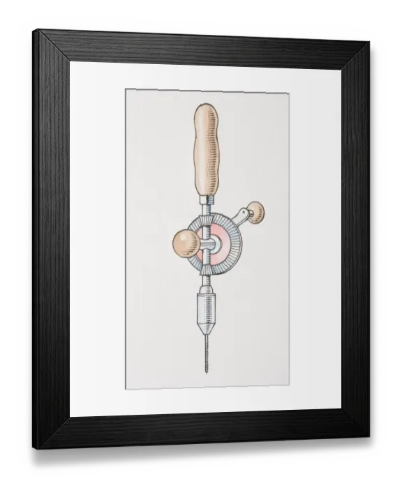 Framed Print : Hand drill, front view Framed Print : Hand drill, front view