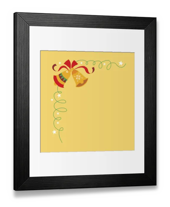 Framed Print : Colourful bells, ribbons and stars