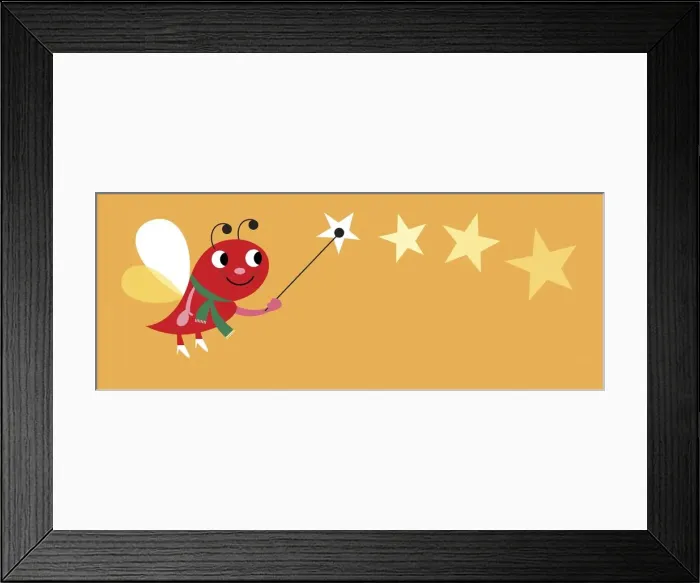 Framed Print : Winged fantasy insect holding wand Framed Print : Winged fantasy insect holding wand