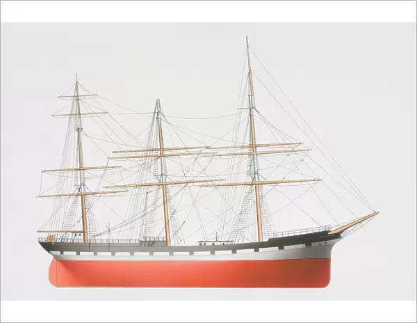 The 1886 square-rigger ship Balclutha, side view
