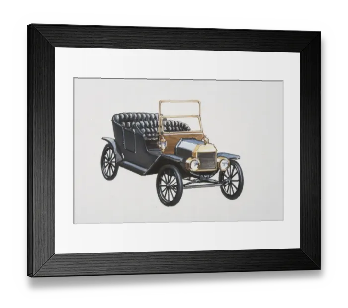 Framed Print : Model T Ford car, front view